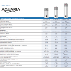 características técnicas Bomba de calor ACS LASIAN AQUARIA 110 S2