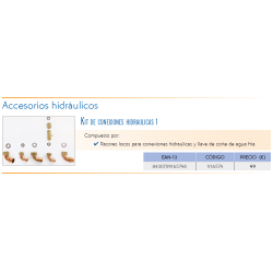 Kit conexiones hidráulicas ORIGINAL Caldera COINTRA y FERROLI