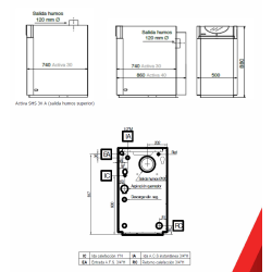 medidas y conexiones lasian activa 40 a solo calefaccion
