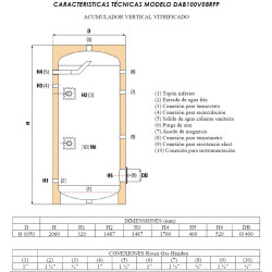 Ficha técnica acumulador para acs 1000 litros SUICALSA