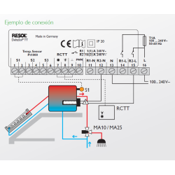 conexion electrica Centralita solar RESOL DeltaSol TT