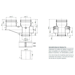 medidas adaptador biflujo calentador htw