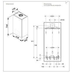 MEDIDAS CALDERA SAUNIER DUVAL THELIA 25-A