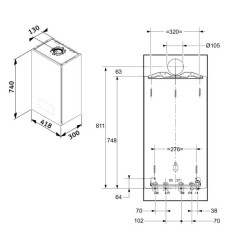 MEDIDAS CALDERA SAUNIER DUVAL SEMIA CONDENS 30-A