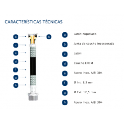 latiguillo reforzado termo calentador 3/4" H-H 80cm