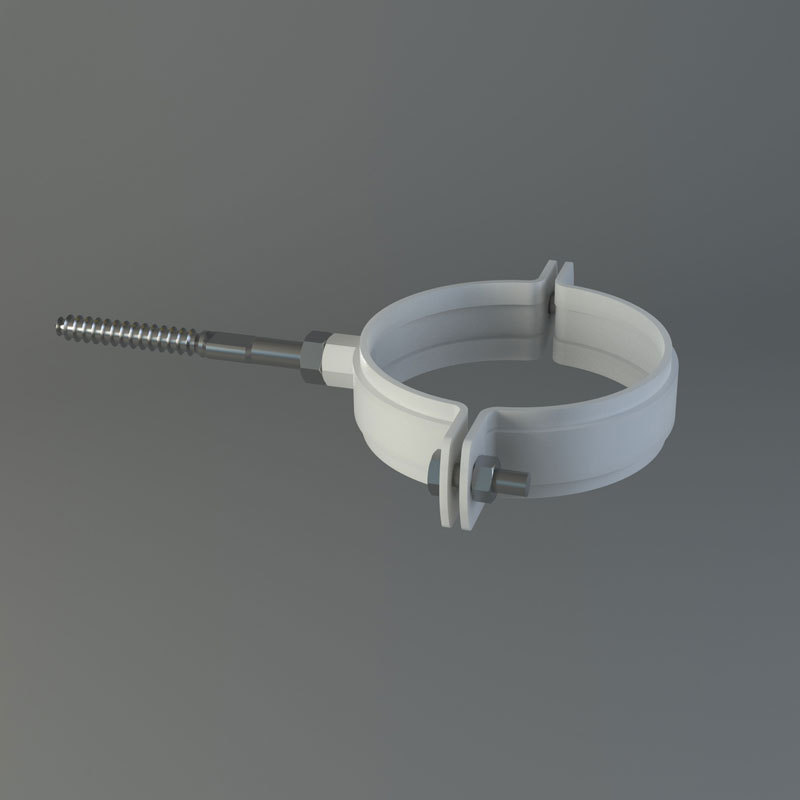 Abrazadera Pared Ø 80mm Blanca
