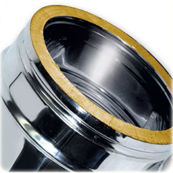 aislante doble pared Te inox 90º con descarga condensación eco DW25 Ø 100/150