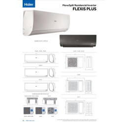 Medidas Aire Acondicionado HAIER FLEXIS PLUS 25 negro mate