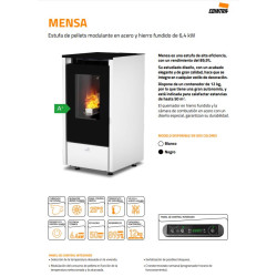 DATOS TECNICOS ESTUFA PELLET COINTRA MENSA