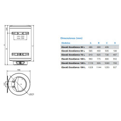 medidas termo junkers elacell excellence 100 litros