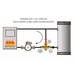 como montar valvula anticondensacion caldera leña 55º dn32