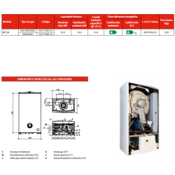 tomas acs calefaccion gas salida humos Caldera FONDITAL LEO KC 24 Gas Natural