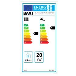 Clase energética caldera BAXI PLATINUM COMPACT ECO 26/26 F