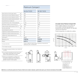 Ficha técnica caldera BAXI PLATINUM COMPACT ECO 26/26 F