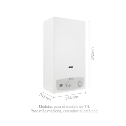 Medidas calentador Atmosférico BAXI Serie I ECO 11I Gas Natural