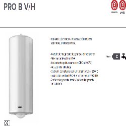 prestaciones Termo ARISTON PRO B 150 V EU