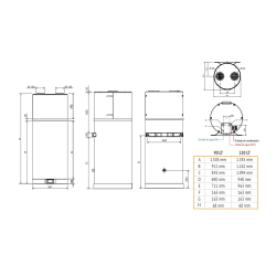 Medidas bomba de calor aerotermia ACS FERROLI EGEA 120 LT MURAL