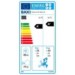 Clase energética bomba de Calor Aerotermia BAXI PLATINUM BC iMAX 22 TR