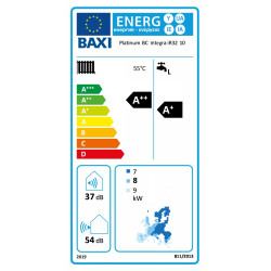 Clase energética bomba de Calor Aerotermia BAXI PLATINUM BC INTEGRA iR32 10 MR