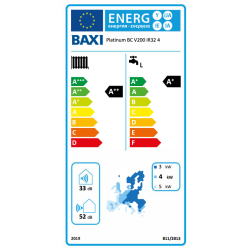 Clase energética bomba de Calor Aerotermia BAXI PLATINUM BC V200 iR32 4 MR