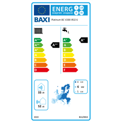 Clase energética bomba de Calor Aerotermia BAXI PLATINUM BC V200 iR32 6 MR