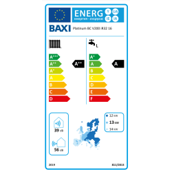 Clase energética bomba de Calor Aerotermia BAXI PLATINUM BC V200 iR32 16 MR