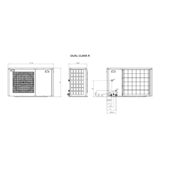 Medidas bomba de Calor Aerotermia DOMUSA DUAL CLIMA 16RT