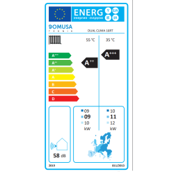 etiqueta energética Bomba de Calor Aerotermia DOMUSA DUAL CLIMA 16RT