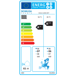 Clasificación energética Aerotermia DOMUSA DUAL CLIMA 9HT Aire-Agua