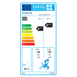 Clase energética Aerotermia DOMUSA DUAL CLIMA 16HT Aire-Agua
