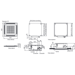 Medidas Aire Acondicionado Cassette FUJITSU AUY35-KA