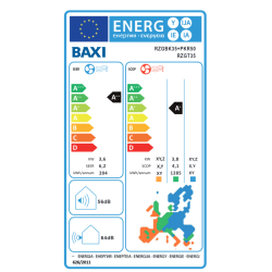 Clase energética Aire Acondicionado Cassette BAXI NANUK RZGK35 R32