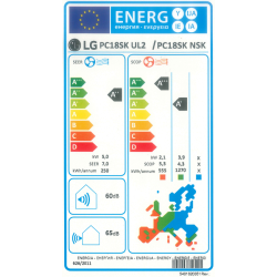 Clasificación energética Multisplit Unidad Interior LG CONFORT CONNECT PC18SK R32