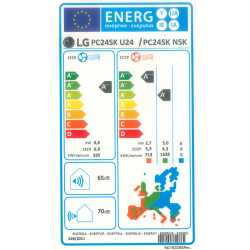 Clasificación energética Multisplit Unidad Interior LG CONFORT CONNECT PC24SK R32