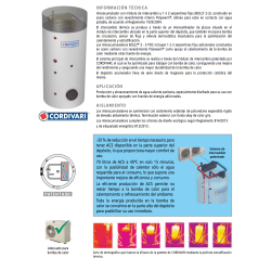 Prestaciones Interacumulador para bomba de calor CORDIVARI BOLLY 2 PDC 300