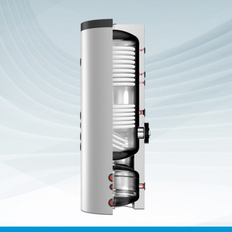 Interacumulador de 2 Serpentines con Depósito de Inercia CORDIVARI DUPLO 2C 300
