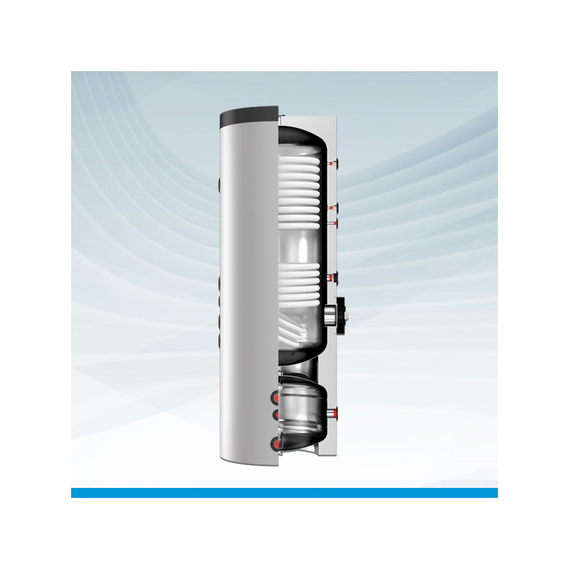 Interacumulador de 2 Serpentines con Depósito de Inercia CORDIVARI DUPLO 2C 500