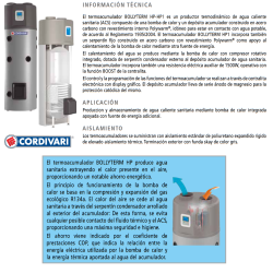 Aerotermia Compacta para Procucción y Acumulacion de ACS con Serpentín CORDIVARI BOLLY TERM HP 300