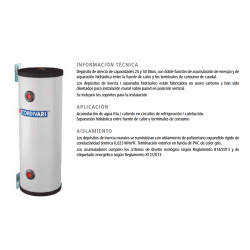 Prestaciones Depósito de Inercia Mural 4 bar CORDIVARI DIM 25