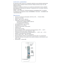 Ficha técnica Interruptor Crepuscular REVALCO 1RLUX1
