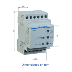 Dimensiones Control Tensión monofásico AC REVALCO 1RSLV