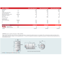 Ficha técnica Termo eléctrico ARISTON PRO1 R 50 DRY MULTIS