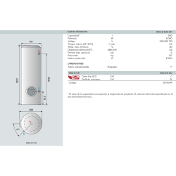 Ficha técnica del Termo ARISTON PRO B 500 STI EU