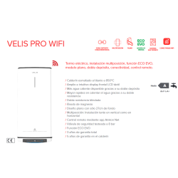 Prestaciones Termo eléctrico ARISTON VELIS PRO WIFI 100