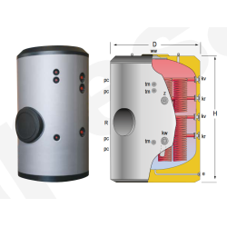 Acumulador  ACS 2 Serpentines Sobredimensionados LAPESA MASTER INOX MXV2000SS2B