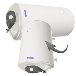 termo 80 litros con tomas agua lado izquierdo frente