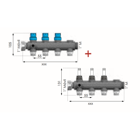Kit módulo 4 vías con Módulo Inicial + Equilibrado 1" M-H FERCO JFCT4MI