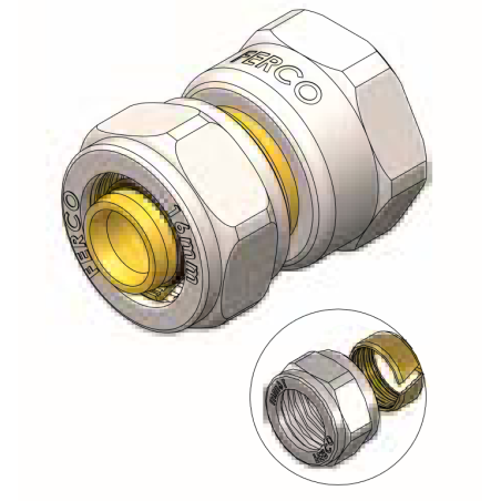 Racor Fijo Hembra Compresión FERCO Ø 32 - 1"