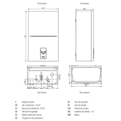 Características y datos técnicos
Medidas y conexiones