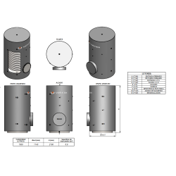 medidas Interacumulador VALINOX VTCE-HL 1500L